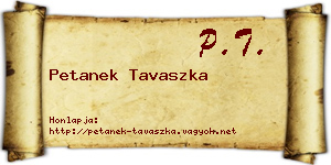 Petanek Tavaszka névjegykártya